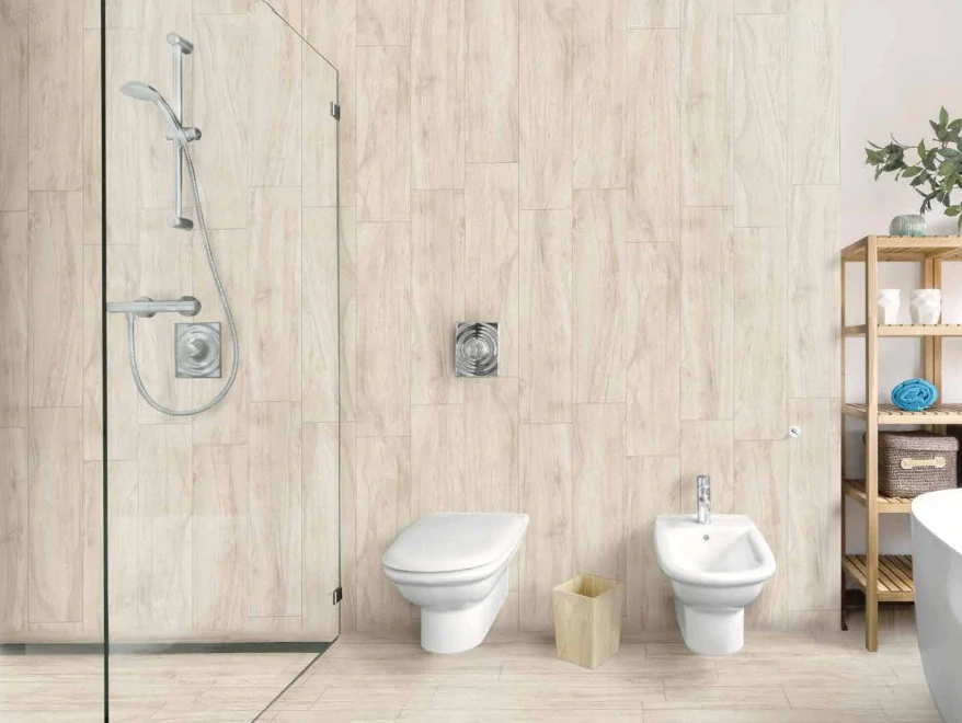 dlažba kalibrovaná Decawood White Ivory 20x120 rect.